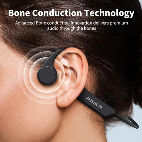 Vista 2 de PSIER Auriculares de conducción ósea, auriculares Bluetooth 5.4 de oreja abierta, auriculares de conducción ósea de 10 horas con micrófono, IPX6