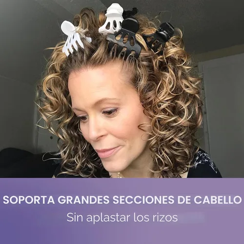 Vista 6 de Curl Keeper Pinzas de pelo para cabello grueso y fino, pinzas de garra con dientes anchos (paquete de 12) - Pinzas grandes para mujeres - Soporte