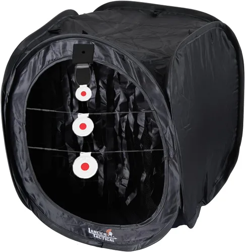 Vista 8 de Lancer Tactical Portable Airsoft Target Tent-Black-Non Lethal BB Shooting Target