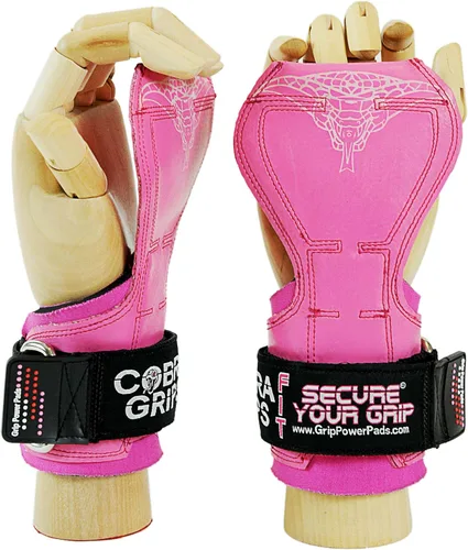 Vista 26 de Cobra Grips Weight Lifting Gloves with Adjustable Neoprene Padded Wrist Wraps - Heavy Duty Alternative to Power Lifting Hooks for Deadlifts Una goma