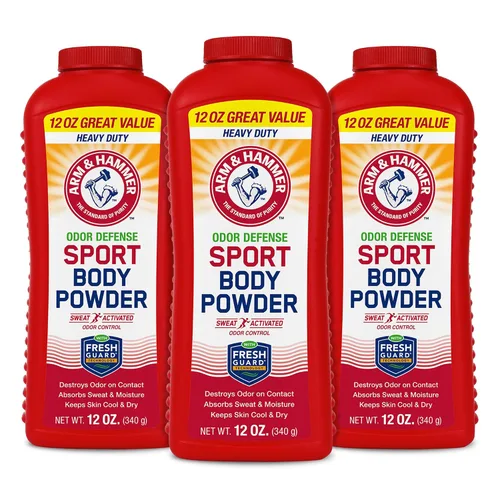 Vista 11 de Arm & Hammer Polvo corporal deportivo, polvo para hombres y mujeres, sensación fresca, sin talco, defensa de olores sin aluminio con bicarbonato