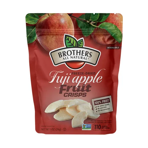 Vista 4 de Brothers All Natural, Fuji Apple Fritas liofilizadas de frutas, sin gluten, sin OMG, nada añadido, bolsa resellable de 1 onza (paquete de 8)