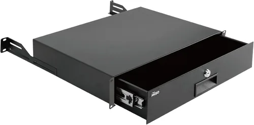 Vista 9 de Tecmojo Cajón de rack de 1U, cajón de montaje en rack para equipo de red de 19 pulgadas, rack de servidor/AV o gabinete de gabinete, cajón