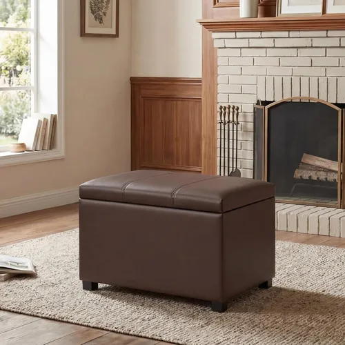 Vista 20 de Joveco Banco Otomán de Almacenamiento de Cuero de 24", Taburete de Reposapiés Rectangular para Sala de Estar, Dormitorio, Entrada, Mesa de Café
