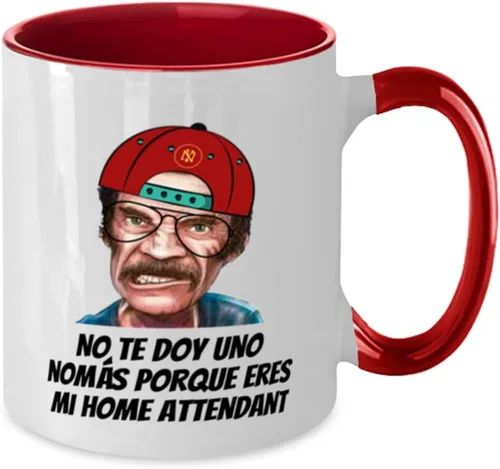 Vista 2 de Regalo para asistente a domicilio taza de café 2 colores roja y blanco no te doy una nomas