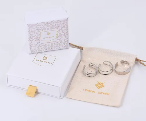 Vista 5 de Lemon Grass - Anillo de banda simple de plata esterlina anillo abierto banda ancha ajustable línea de anillos