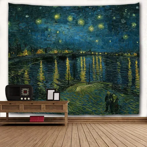 Vista 9 de WIHVE - Tapiz para colgar en la pared, de diseño floral bohemio, hippie, psicodélico, étnico, decorativo, de tela para dormitorio, decoración