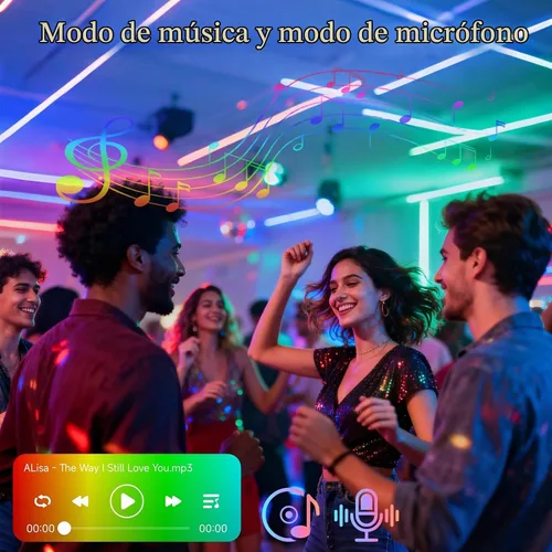 Vista 6 de Bombillas LED inteligentes Meliya, cambio de color regulable y temporización, WiFi y Bluetooth inteligentes, compatibles con Alexa y Google