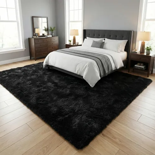 Vista 5 de Alfombra suave y esponjosa para dormitorio, alfombra de felpa lanuda de 7 x 10, alfombra antideslizante y mullida para sala de estar, habitación