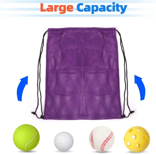 Vista 73 de GSE Games & Sports Expert Bolsa de malla con cordón para béisbol, pelotas de pickleball, pelotas de golf, gimnasio, equipo de natación, lavandería