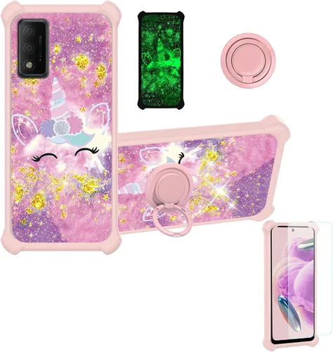 Vista 158 de jioeuinly JSF-DJS - Funda compatible con Nothing Phone 2a con protector de pantalla de vidrio templado, policarbonato duro + silicona suave, soporte