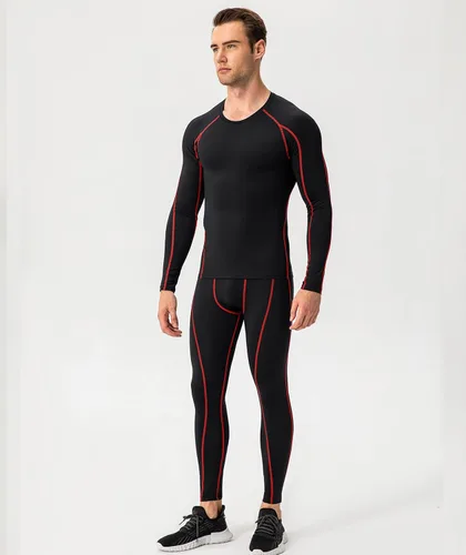 Vista 9 de Camiseta de compresión para hombre, de manga larga, atlética, para entrenamiento, camiseta deportiva activa, camiseta interior de ajuste seco