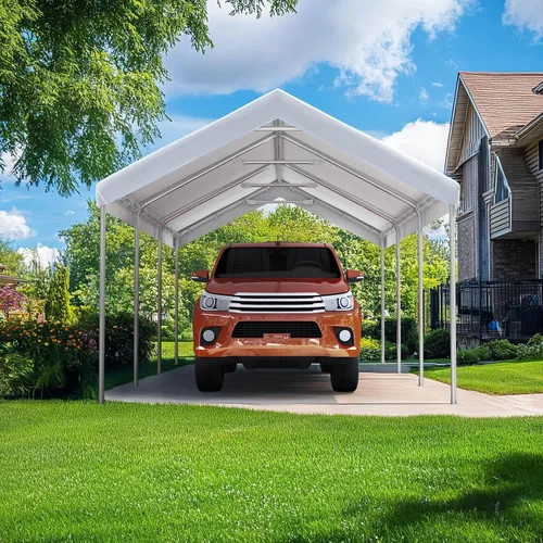 Vista 7 de Quictent Toldo de Cochera Resistente de 10x20 pies Carpa Galvanizada para Automóvil Refugio de Garaje al Aire Libre para Botes con Estructura