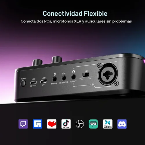 Vista 6 de MAONO Mezclador de audio para juegos G3 con mapa cualquier fuente de audio