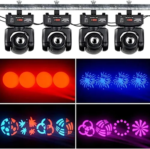 Vista 2 de BETOPPER Luz de cabeza móvil de 30 W, iluminación de escenario 8 GOBO 8 colores 9/11 canal DMX-512 con sonido activado para DJ, fiesta, bar, club