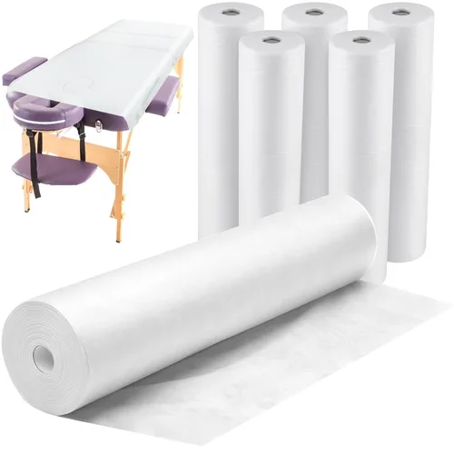 Vista 14 de Tudomro 1 rollo de sábanas desechables no tejidas cubiertas de papel para mesa de masaje, sábanas de masaje de tela no tejida, cubierta de cama