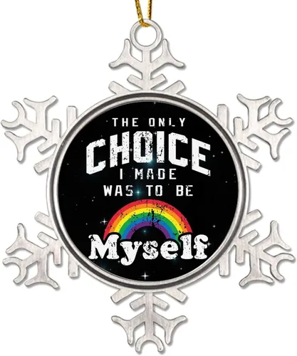 Vista 14 de We Rise Together LGBTQ - Adorno colgante para árbol de Navidad, Pansexual, transgénero, LGBTQ, arco iris gay, decoración de árbol de Navidad