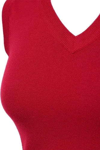 Vista 4 de Chaleco de meter para mujer, sólido y clásico, con cuello en V, sin mangas