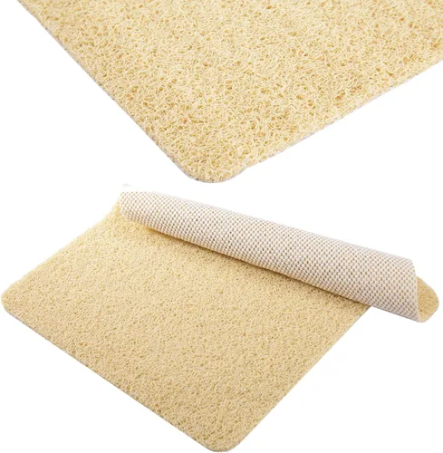 Vista 3 de Alfombrilla de ducha antideslizante de PVC para ducha interior, baño (15.7 x 23.6 in, amarillo)