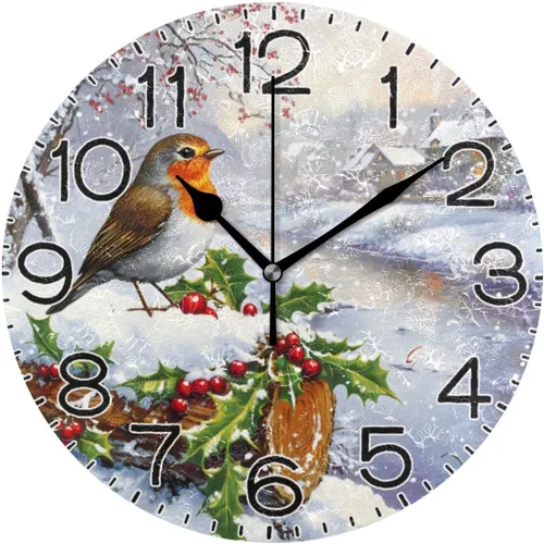 Vista 15 de ALAZA Reloj de pared de mármol marrón natural, funciona con pilas, sin tictac, silencioso, de cuarzo, analógico, rústico, rústico, reloj redondo
