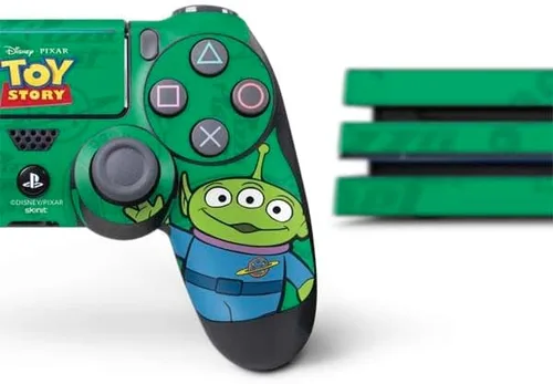 Vista 2 de Skinit Calcomanía para juegos compatible con PS4 Pro Bundle Producto oficial de Disney Toy Story Alien Design