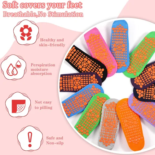 Vista 5 de Tphon Non Slip Kids Trampoline Socks with Grippers for Toddler Children - Anti Skid Grip Socks for Boys & Girls