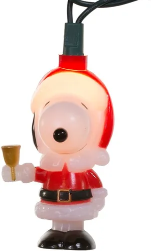 Vista 4 de Peanuts Kurt Adler UL 10-luz Juego de luces Snoopy con traje de Santa