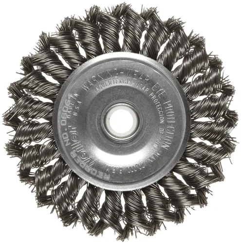 Vista 8 de Weiler Dualife cepillo para polvo de rueda de alambre estándar con agujero redondo y nudo parcial, 4", 1