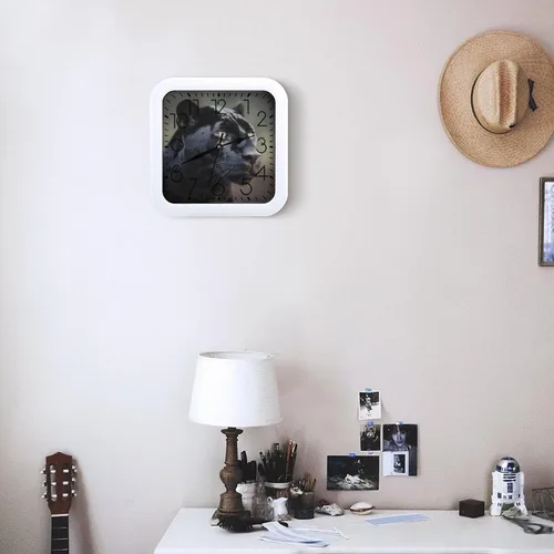 Vista 6 de 10" Square Modern Wall Clock,Animal Panther Print Kitchen Clocks Wall Battery Operated,Silent Non Ticking Unique Funny Cute Wall Clock for Living