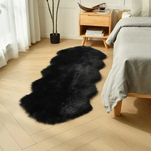 Vista 28 de duduta - Alfombra de pelo sintético de lana de oveja beige 2x3 pies, suave y esponjosa, funda para silla de pelo mullido, alfombra pequeña