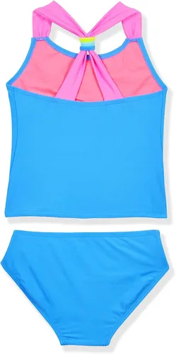 Vista 2 de SETMVVQ Traje de baño de dos piezas para niñas tankini para niñas traje de baño deportivo con espalda cruzada traje de baño de 3 a 14 años
