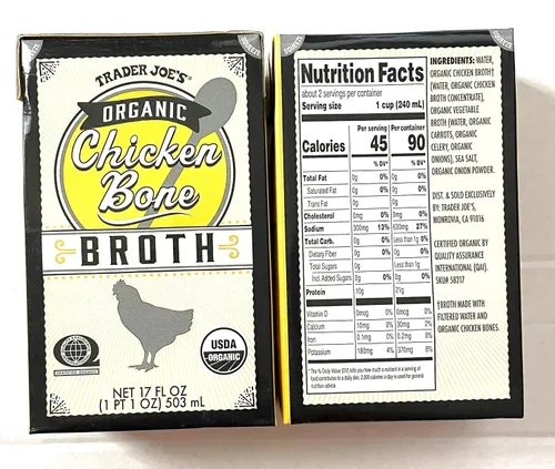 Vista 2 de Trader Joe's - Caldo de hueso de pollo orgánico 17 fl oz 17.0 fl oz (dos cajas)
