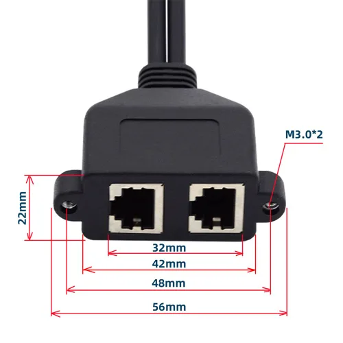 Vista 4 de Puertos duales UTP Cat6 macho a hembra LAN Ethernet Cable de extensión 8P8C FTP STP con orificios de montaje en panel
