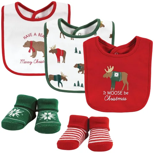 Vista 43 de Hudson Baby Conjunto de babero y calcetines unisex de algodón para bebé, Tamaño único Chica Calabaza