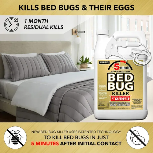 Vista 2 de Harris insecticida para bichos de cama de 5 minutos, fórmula inodora y sin manchas (128 oz)