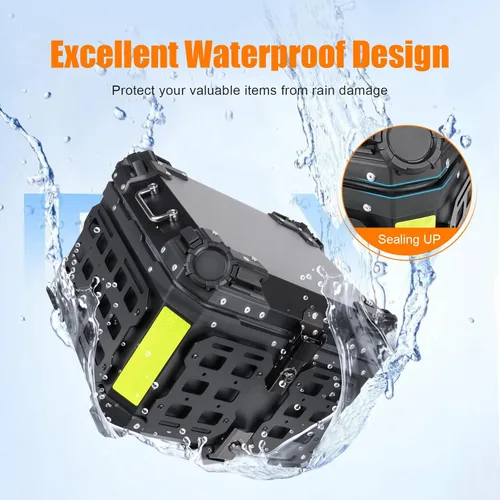 Vista 3 de Caja Superior de Motocicleta de 55L con Panel Molle Caja Superior Universal para Motocicletas Adecuada para Guardar Cascos y Equipaje