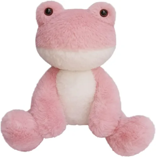 Vista 8 de Animal de peluche de rana azul claro, lindo juguete de rana peluda, suave juguete de peluche para niños y niñas, regalos para niños o novia, 8.5