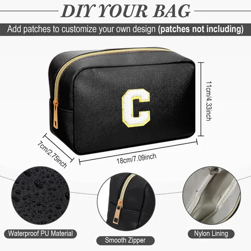 Vista 2 de Sweetude 10 bolsas de maquillaje a granel para mujeres, regalo preparatorio, bolsa de cosméticos de piel sintética, pequeña bolsa de aseo