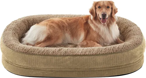 Vista 12 de JOEJOY Cama ortopédica para perros medianos, cama para mascotas de espuma viscoelástica con laterales de refuerzo, forro impermeable, funda
