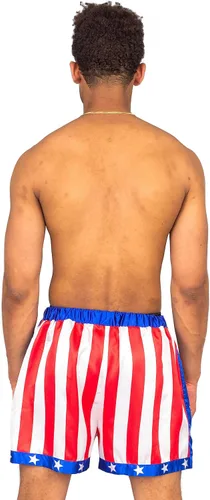 Vista 2 de Balboa Apollo Movie Boxing American Flag Shorts para hombre y mujer