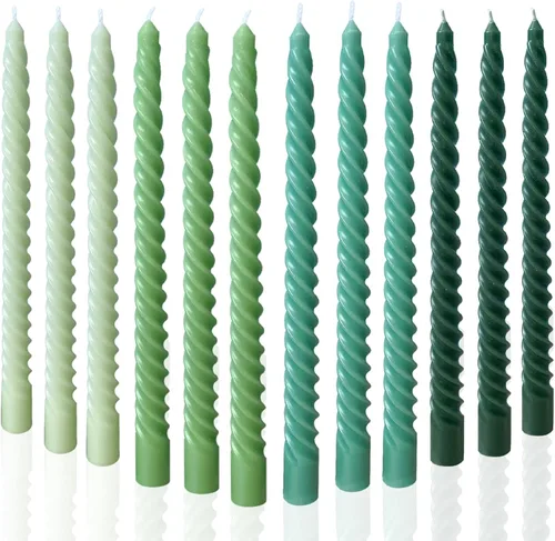 Vista 12 de MAITREYA Velas Cónicas de Color Crema Juego de 12 Velas para Decoración Bodas Fiestas Iglesia - Velas Sin Perfume Que No Gotean, 10 pulgadas