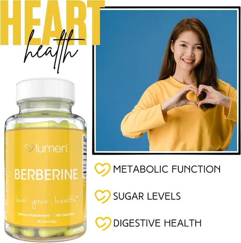 Vista 3 de Lumen Naturals Berberina para mujer – 1800 mg por porción – 180 cápsulas – 60 porciones – Hecho con berberina premium – Sin OMG, sin gluten, fórmula
