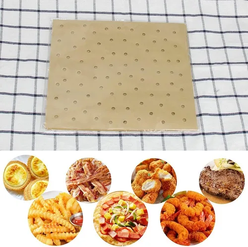 Vista 6 de Revestimientos para horno para freidora de aire, 11.5 x 10 pulgadas, revestimientos de papel pergamino antiadherentes para tostadoras, hornos