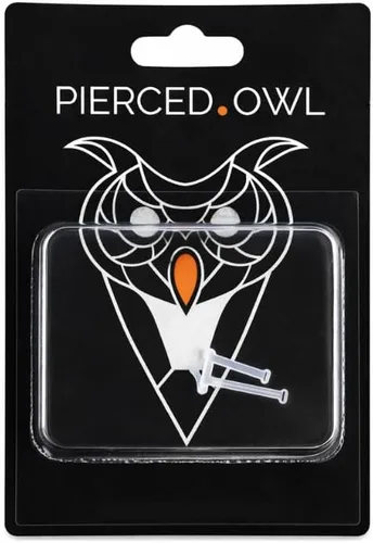 Vista 2 de Pierced Owl - Par (2) – Topes de plástico transparente para piercings, 14 g-16g y 3 mm con parte superior plana, de bioflex. Topes para labios