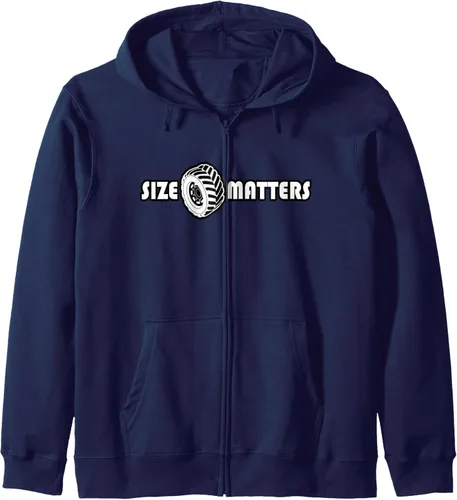 Vista 6 de Size Matters Shirt Tire Car Guy shirt Off Road Zip Hoodie