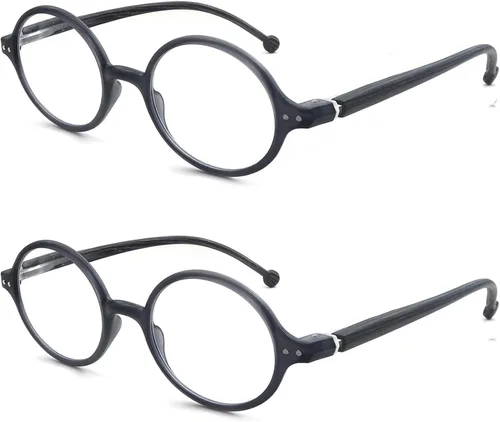 Vista 2 de Gafas de Lectura Redondas para Mujeres y Hombres con Bloqueo de Luz Azul, Lectores Circulares Unisex Ultraligeros, Gafas de Lectura sin Prescripción