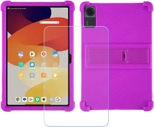 Vista 11 de Funda de TPU para tablet Onn 12.1 Pro 2024 + vidrio templado HD, carcasa de silicona protectora trasera – 9 dureza anti-arañazos protector