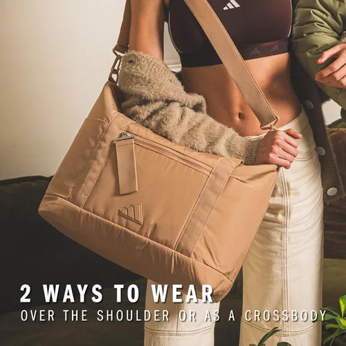 Vista 6 de adidas Bolso grande para mujer, bolsa de gimnasio con correa para el hombro, Negro2.0, All Me Tote para mujer, bolso cruzado grande con correa