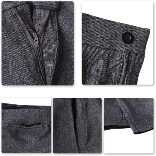 Vista 26 de YUNCLOS Conjunto de chaqueta y pantalones de 1 botón para mujer