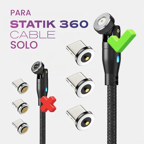 Vista 5 de Statik Conector magnético USB-C para cable de carga magnético, paquete de 3 adaptadores USB-C para cargador de cable, se ajusta fácilmente en su